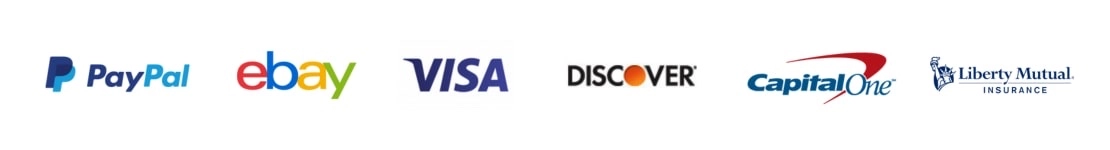 PayPal, eBay, Visa, Discover, Capital One, Liberty Mutual Insurance