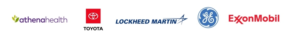 Athenahealth, Toyota, Lockheed Martin, General Electric, ExxonMobil